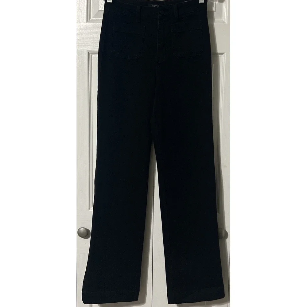 Judy Blue High Waisted Patch Pocket Straight Leg Black Jeans SZ 5/27 (27x33) - Picture 9 of 10